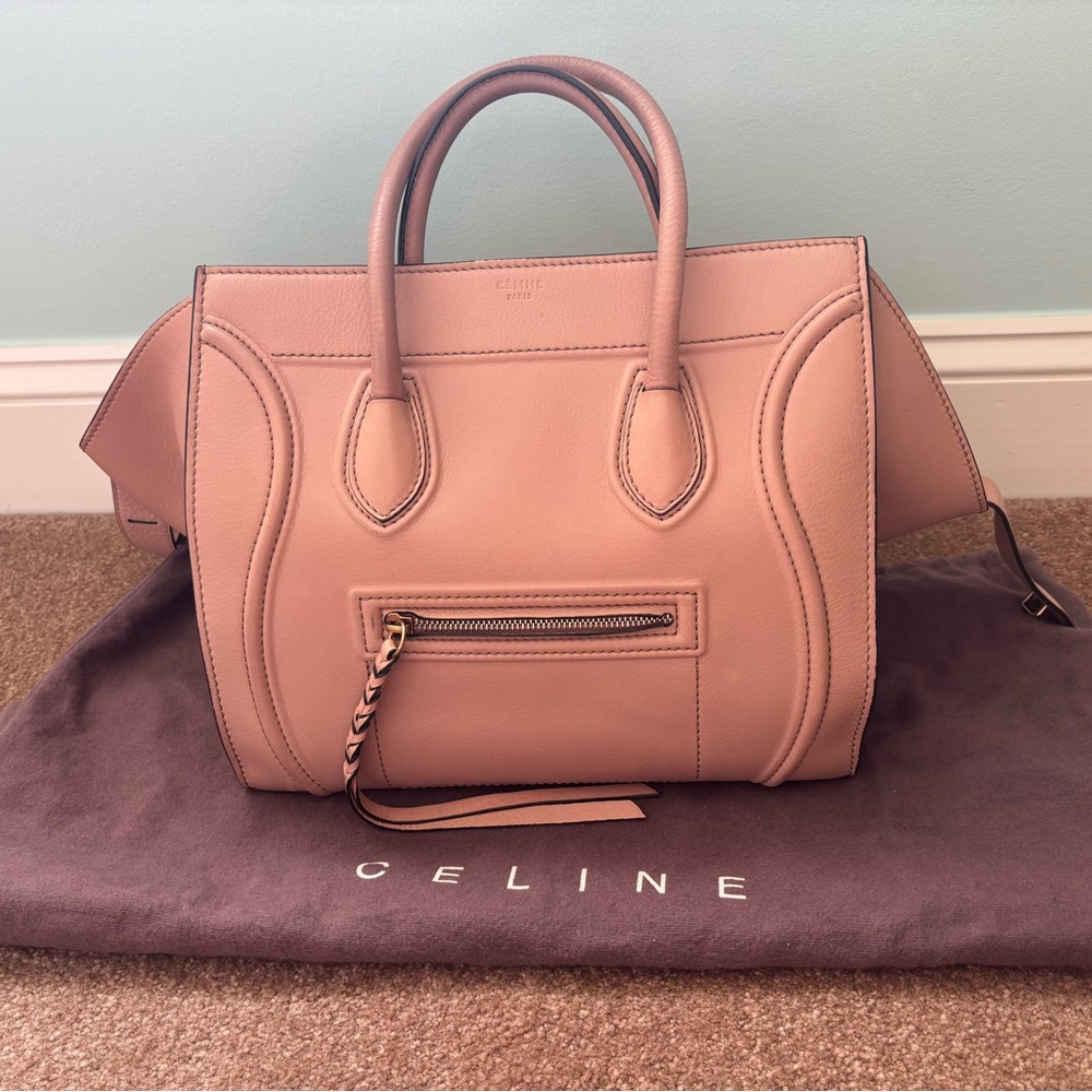 Authentic Celine Luggage Phantom Blush Leather Tote with Dust bag - NS010088